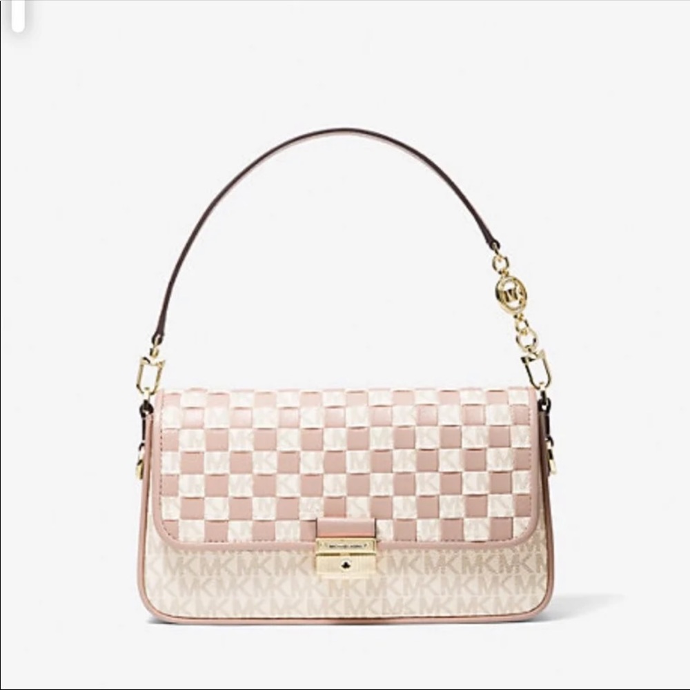Michael Kors Bradshaw Woven Leather Shoulder Bag